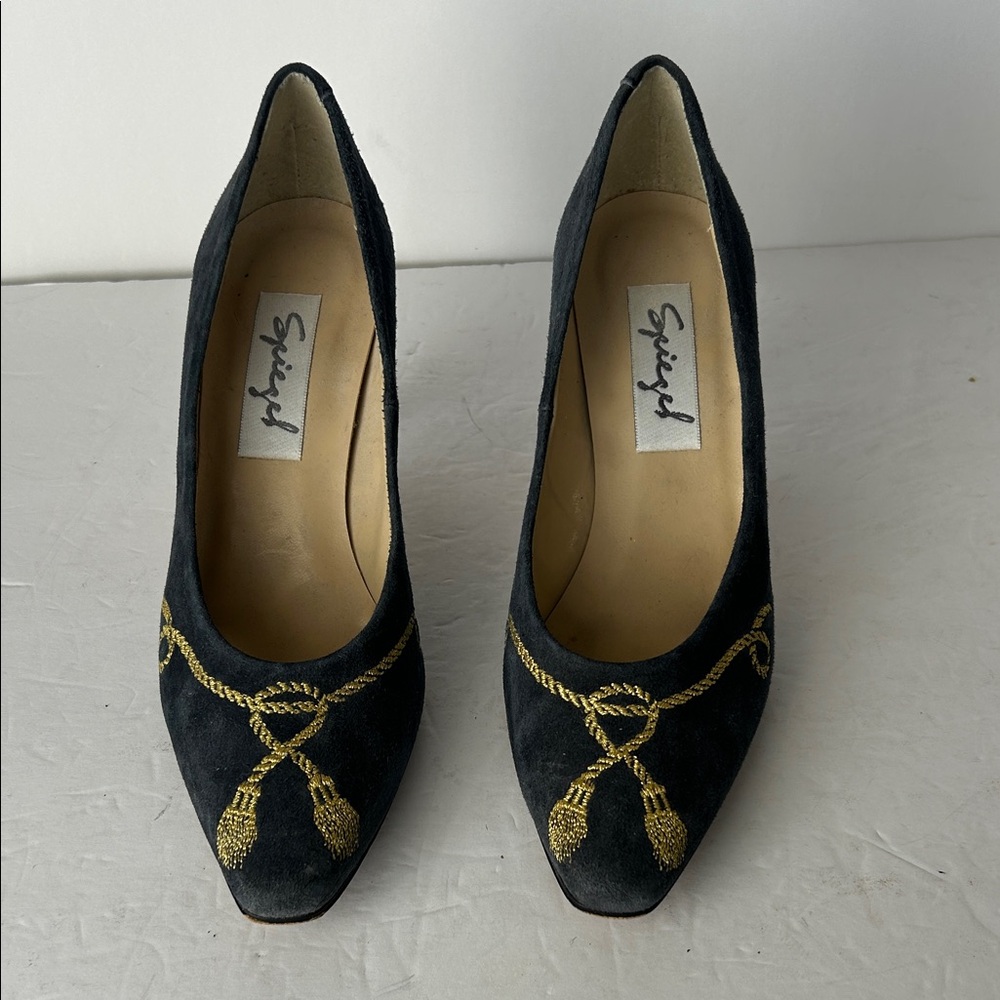 Spiegel Blue Navy Suede Heels